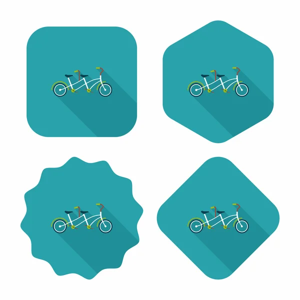 Transporte bicicleta icono plano con sombra larga, eps10 — Vector de stock