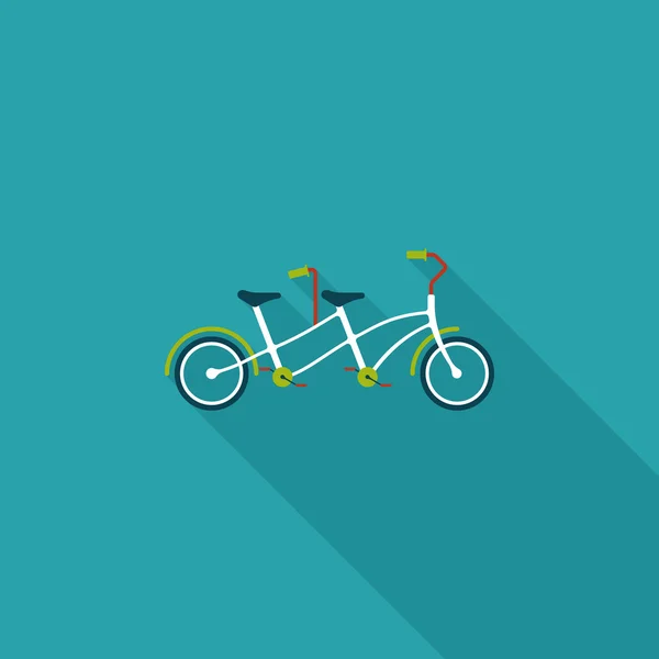 Transporte bicicleta icono plano con sombra larga, eps10 — Vector de stock