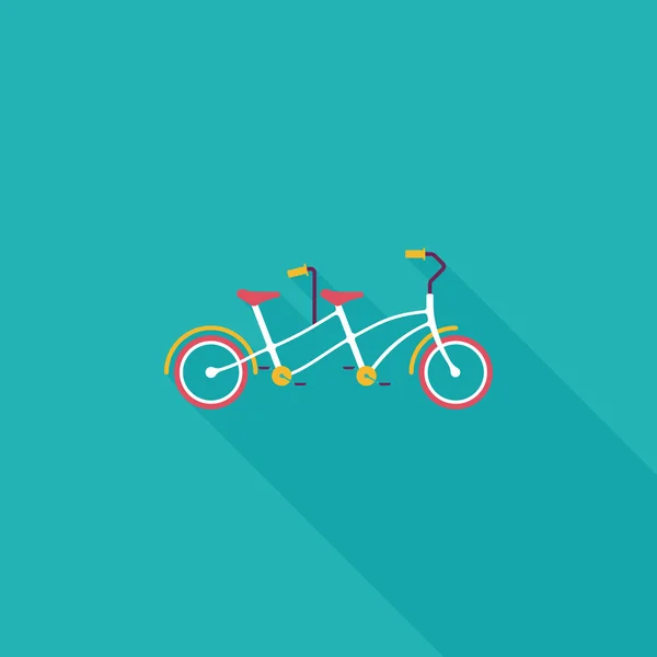 Transporte bicicleta icono plano con sombra larga, eps10 — Vector de stock