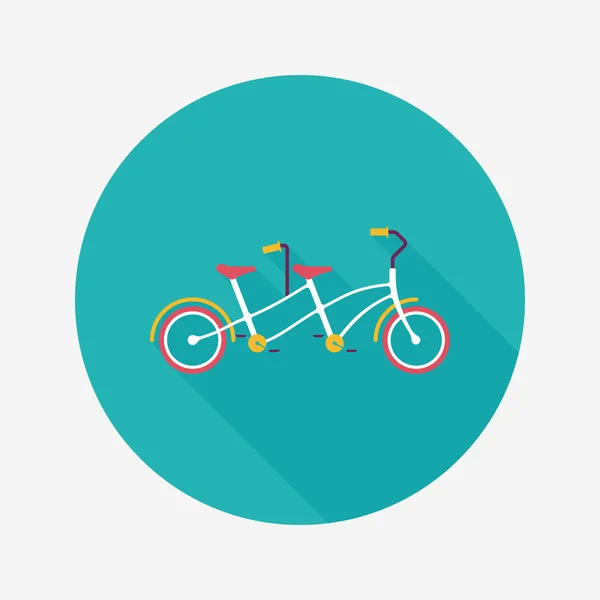 Transportation bicycle flat icon with long shadow,eps10 — Stock Vector