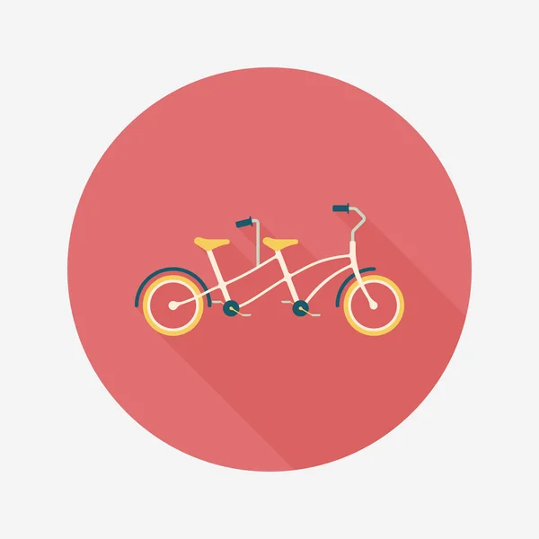 Transporte bicicleta plana ícone com sombra longa, eps10 —  Vetores de Stock