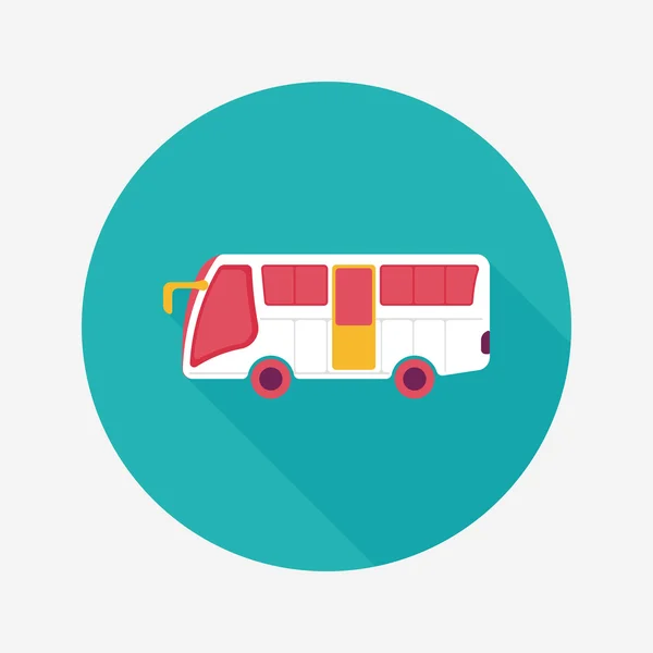 Transporte autobús icono plano con sombra larga, eps10 — Vector de stock