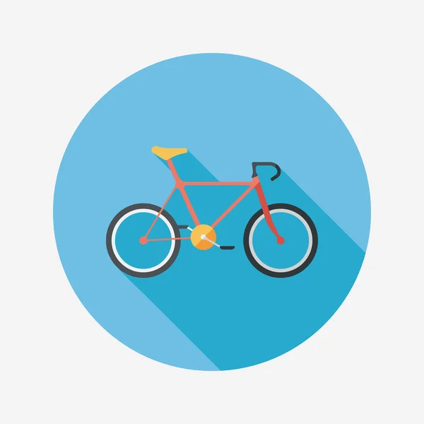 Transport cykel flat ikonen med långa skugga, eps10 — Stock vektor