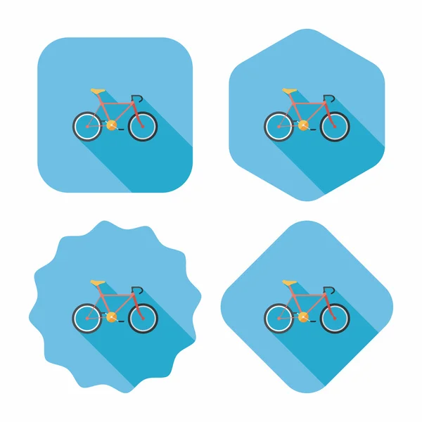 Transporte bicicleta icono plano con sombra larga, eps10 — Vector de stock