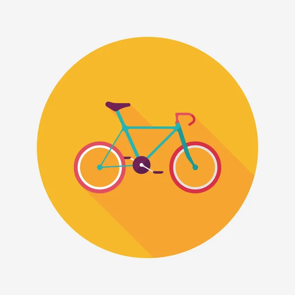 Transportation bicycle flat icon with long shadow,eps10 — Stock Vector