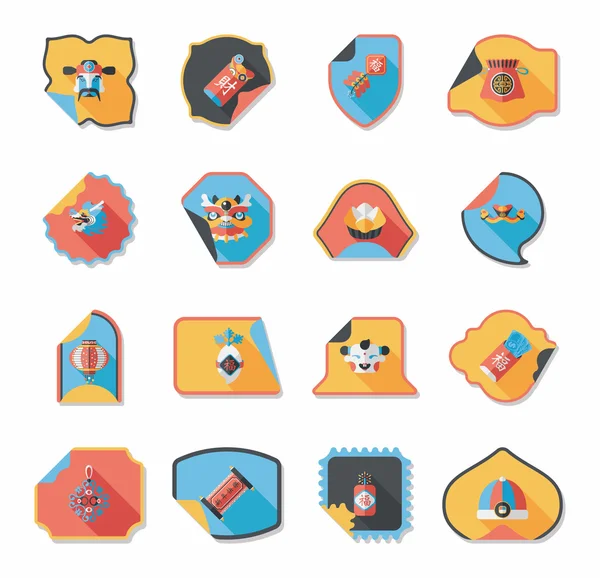 Çin yeni yılı etiket afiş tasarım düz arka plan, eps10