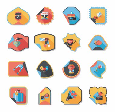 Sevgililer günü etiket afiş düz tasarım arka plan ayarlamak, eps