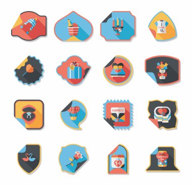 Sevgililer günü etiket afiş düz tasarım arka plan ayarlamak, eps