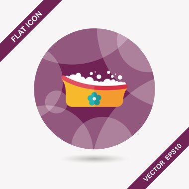 Bebek banyo düz simgesi ile uzun gölge, eps10