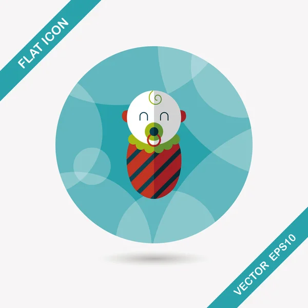 Baby flat icon with long shadow, eps10 — стоковый вектор