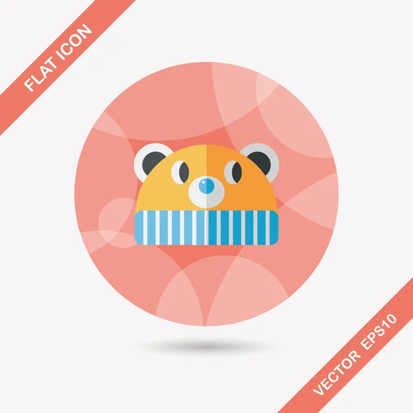 Baby hat flat icon with long shadow, eps10 — стоковый вектор