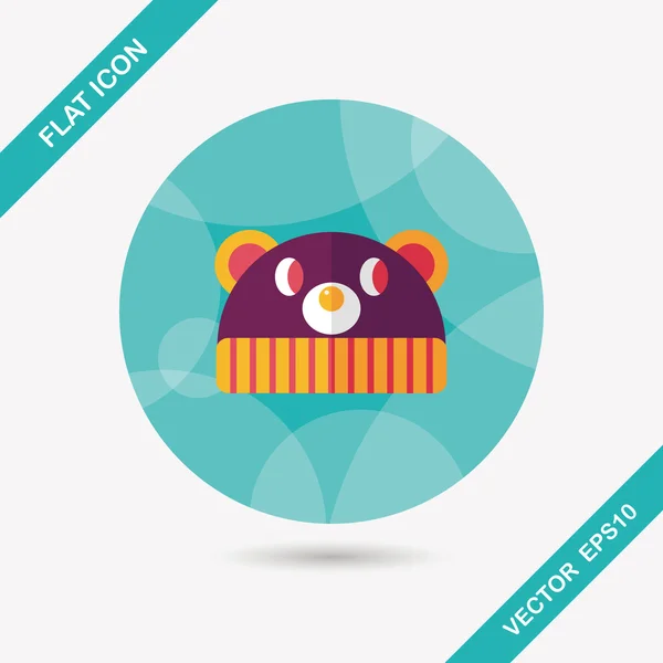 Baby hat flat icon with long shadow, eps10 — стоковый вектор