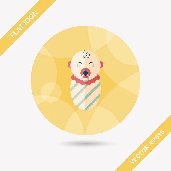 Baby flat icon with long shadow, eps10 — стоковый вектор