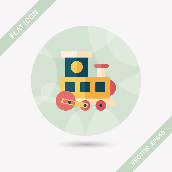 Train toy flat icon with long shadow, EPS 10 — стоковый вектор