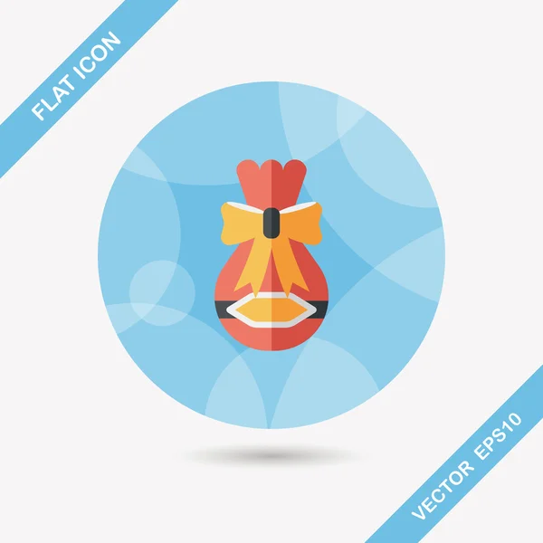 Gift flat icon with long shadow, eps10 — стоковый вектор