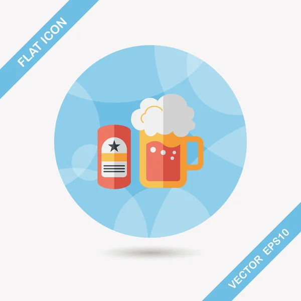 Bier platte pictogram met lange schaduw, eps10 — Stockvector