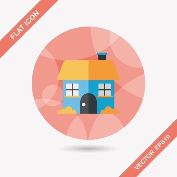 Building house flat icon with long shadow,eps10 — Stock Vector