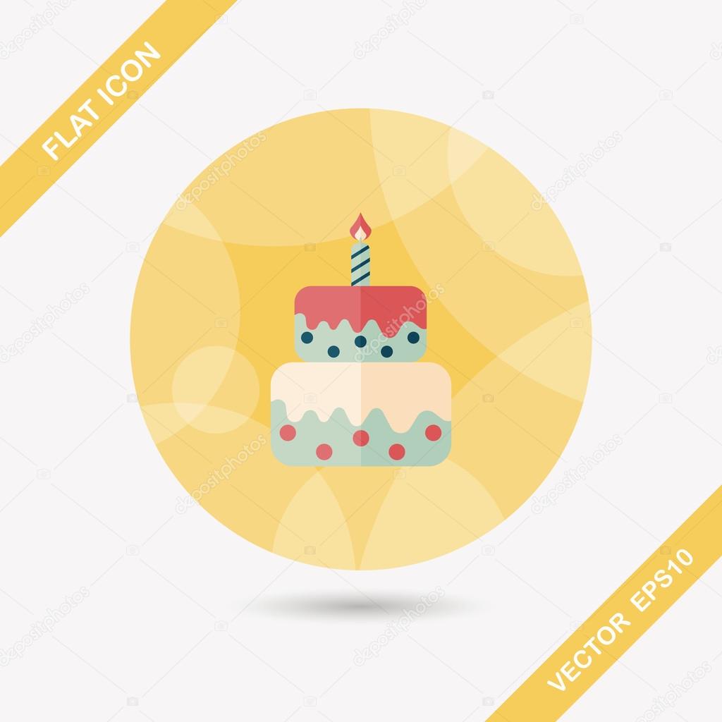 birthday cake flat icon with long shadow,eps10
