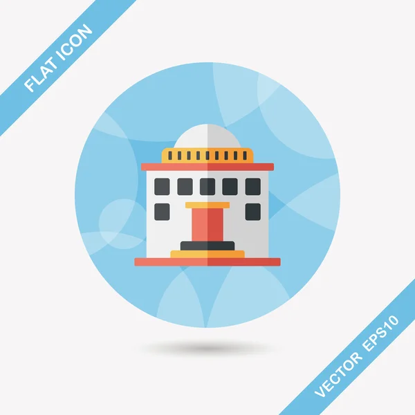 Building flat icon with long shadow, eps10 — стоковый вектор