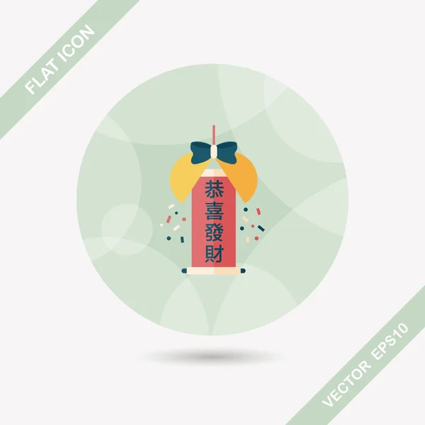 Chinees Nieuwjaar platte pictogram met lange schaduw, eps10, vieren dec — Stockvector