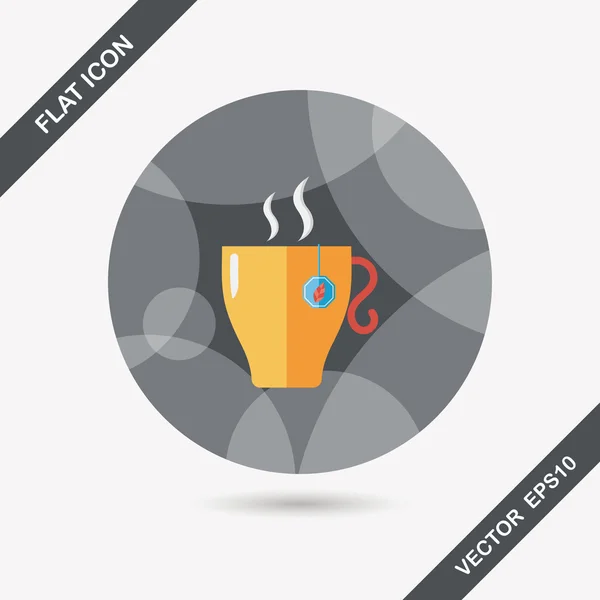 Forró tea lapos ikon a hosszú árnyék, eps10 — Stock Vector