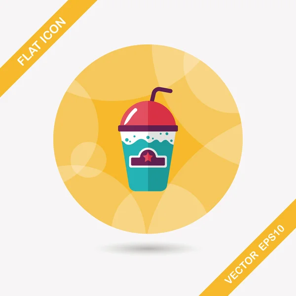 Frappucino icono plano con sombra larga, eps10 — Vector de stock