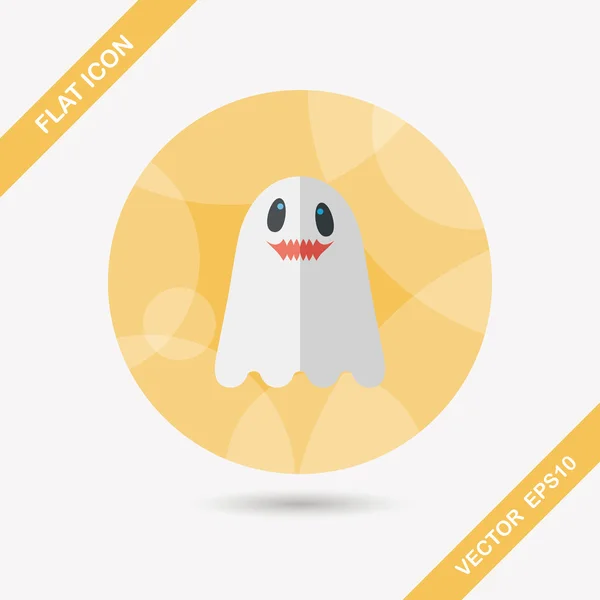Ghost flat icon with long shadow,eps10 — Stock Vector