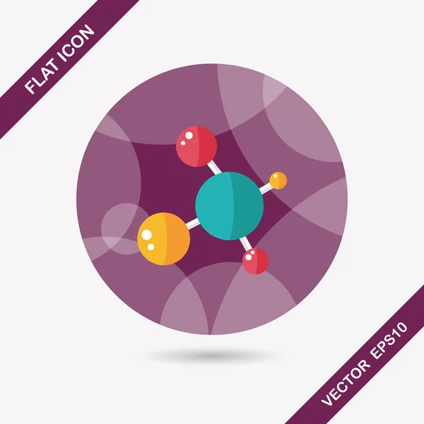 Icono plano de molécula con sombra larga, eps10 — Archivo Imágenes Vectoriales