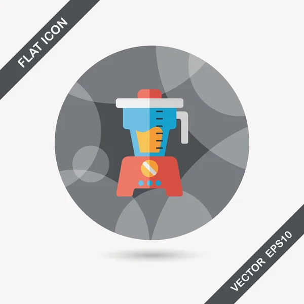 Keukengerei juicer platte pictogram met lange schaduw, eps10 — Stockvector