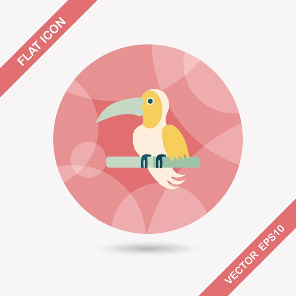 Pet ícone papagaio plana com sombra longa, eps10 —  Vetores de Stock