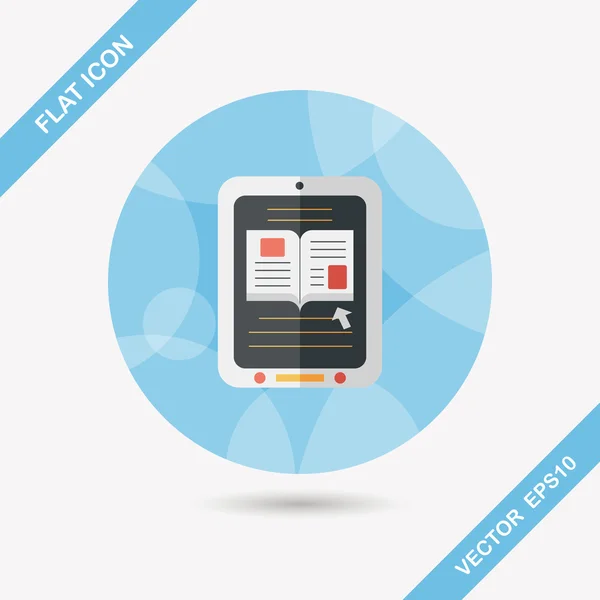 E-learning flat icon with long shadow, eps10 — стоковый вектор