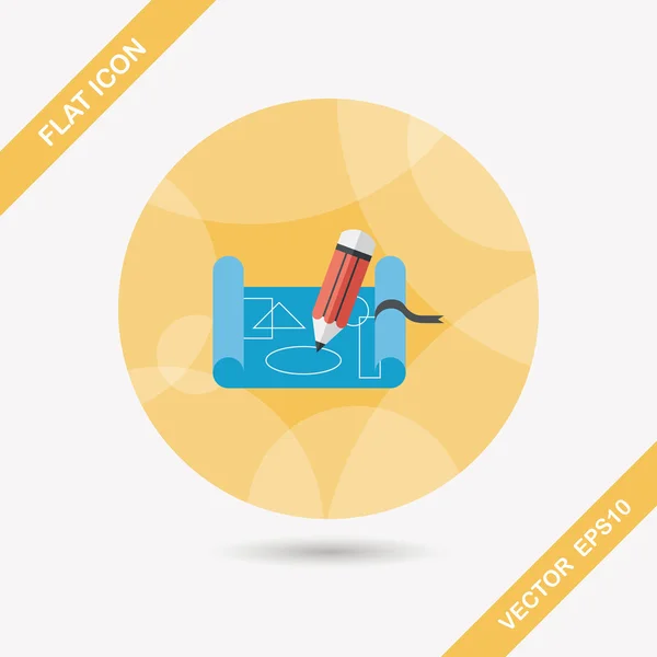 Blueprint flat icon with long shadow, eps10 — стоковый вектор