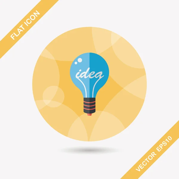 Light bulb flat icon with long shadow,eps10 — Stock Vector