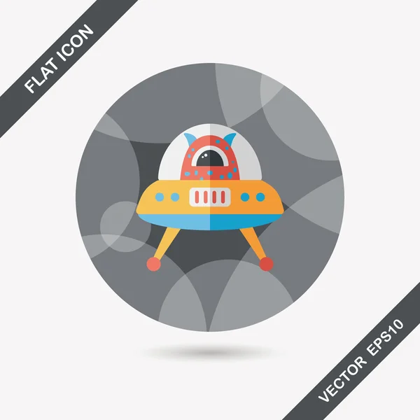 Space flat icon with long shadow, eps10 — стоковый вектор