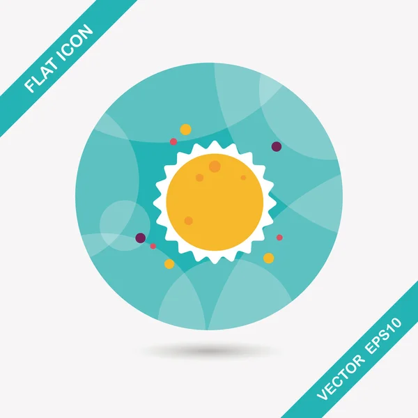 Ruimte zon platte pictogram met lange schaduw, eps10 — Stockvector