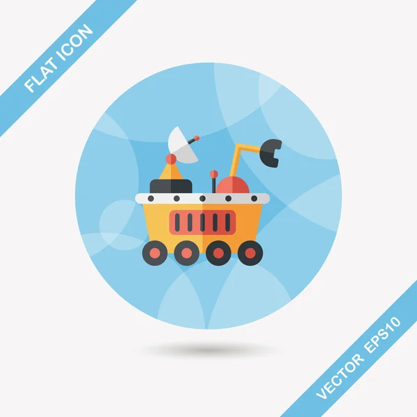 Space Rover icono plano con sombra larga, eps10 — Vector de stock