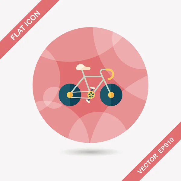 Icono plano de bicicleta con sombra larga, eps10 — Vector de stock