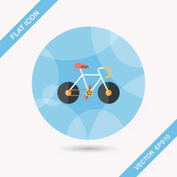 Bicycle flat icon with long shadow,eps10 — Stock Vector