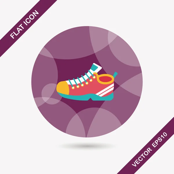 Sneaker flat icon with long shadow, eps10 — стоковый вектор