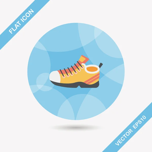 Sneaker flat icon with long shadow, eps10 — стоковый вектор