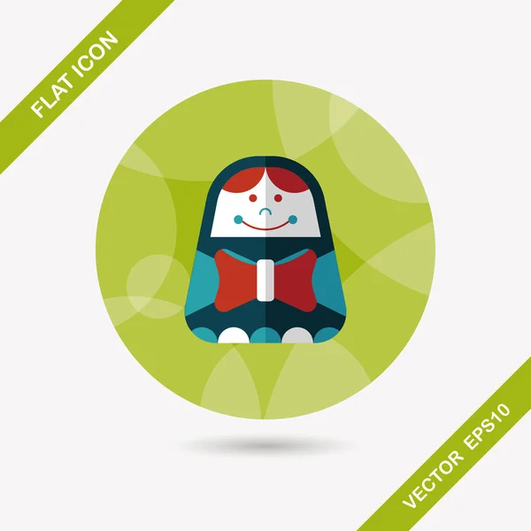 Russian Doll flat icon with long shadow, eps 10 — стоковый вектор