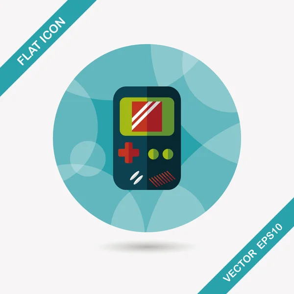 Handheld game platte pictogram met lange schaduw, eps 10 — Stockvector