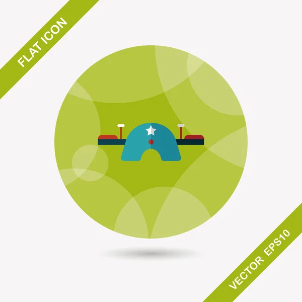 Parque infantil Seesaw icono plano con sombra larga — Vector de stock