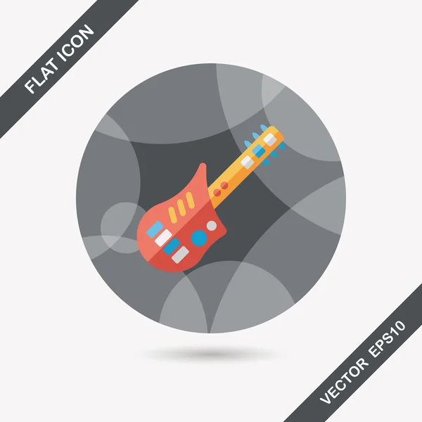 Ícone de brinquedo de guitarra plana com sombra longa, eps10 —  Vetores de Stock