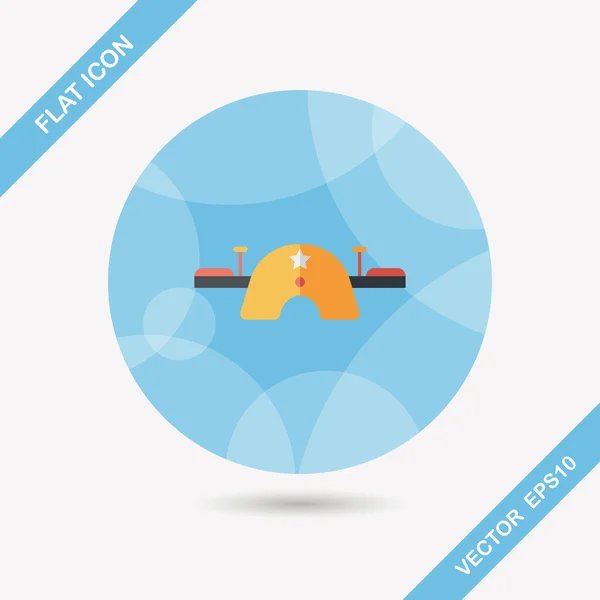 Parque infantil Seesaw icono plano con sombra larga — Vector de stock