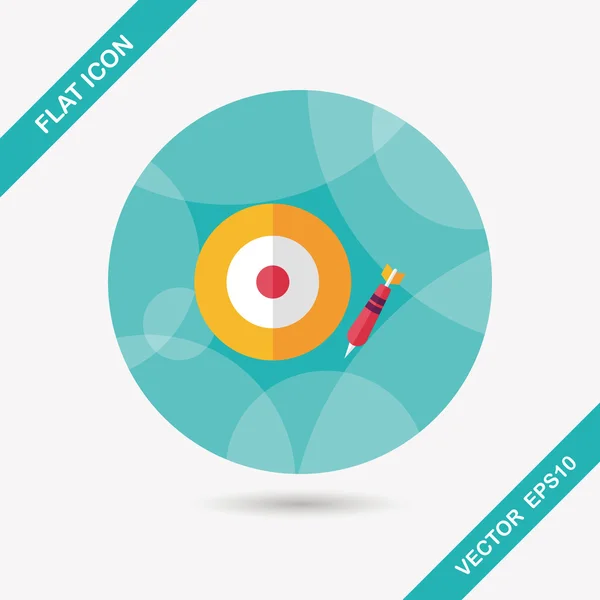 Darts target flat icon with long shadow, eps10 — стоковый вектор