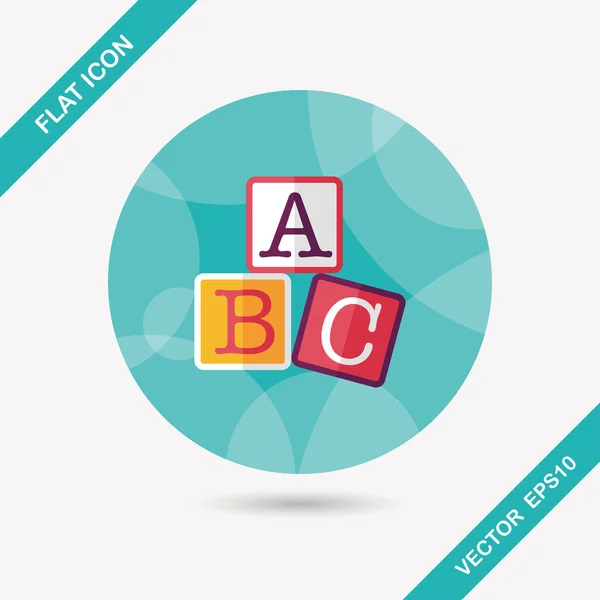 ABC blokken platte pictogram met lange schaduw, eps10 — Stockvector