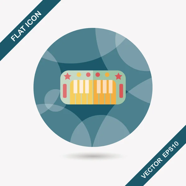 Piano flat icon with long shadow, eps10 — стоковый вектор