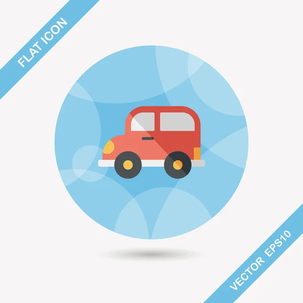Icône plate de voiture de transport avec ombre longue, eps10 — Image vectorielle