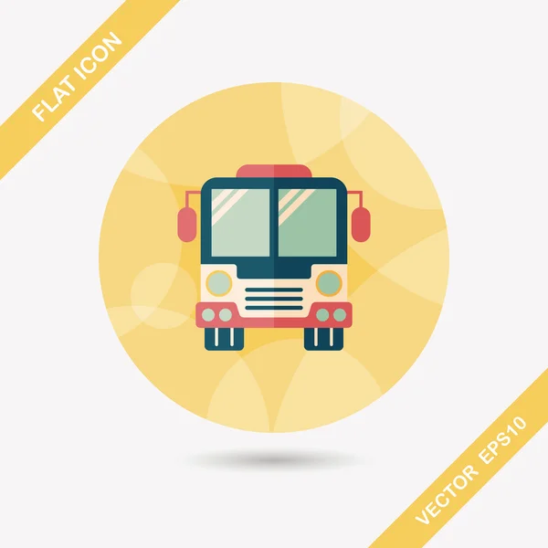 Vervoer: bus platte pictogram met lange schaduw, eps10 — Stockvector